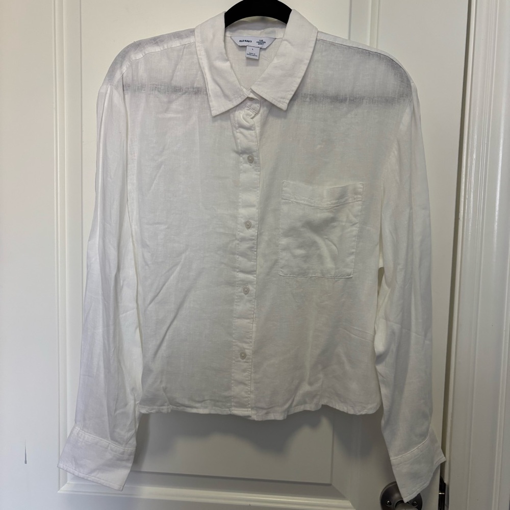 NWT Old Navy Cropped Button Down Shirt